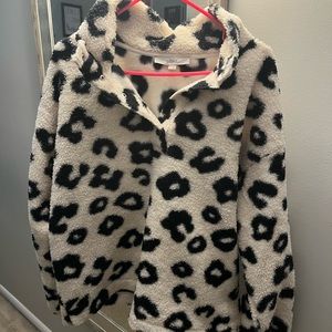 Cute and comfy leopard print fleece Loft sweatshirt - like new